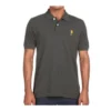 Men's Solid Dark Grey Polo Neck T-Shirt | 100% Cotton | Regular Fit Half Sleeve Casual