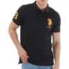 Men's?Casual Half sleeve Solid?Cotton Polo Neck T-shirt (Black)