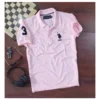 Men's Casual Half sleeve Solid Cotton Polo Neck T-shirt (Pink)