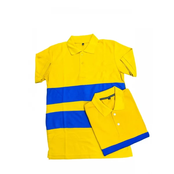 Men Casual Short Sleeves Cotton Polo Neck T-shirt (Mustard)