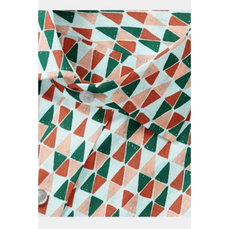 Alternative view of Men's Cotton Blended Printed Full Sleeve Shirt (Multicolor)