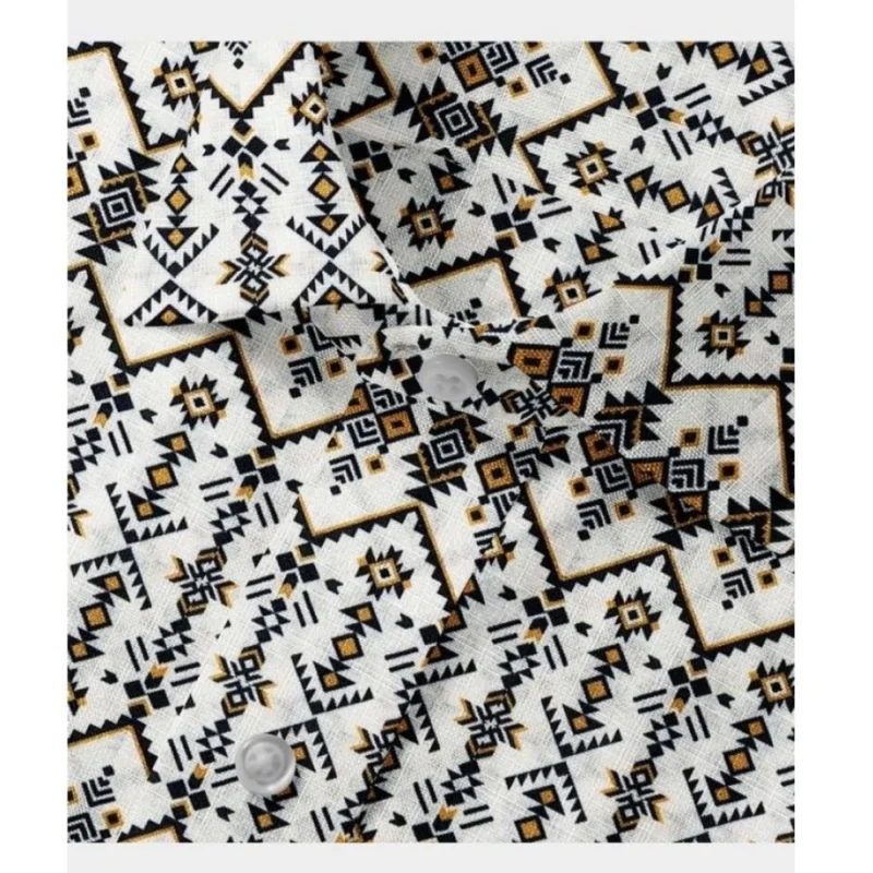 Alternative view of Men's Cotton Blended Printed Full Sleeve Shirt (Multicolor)