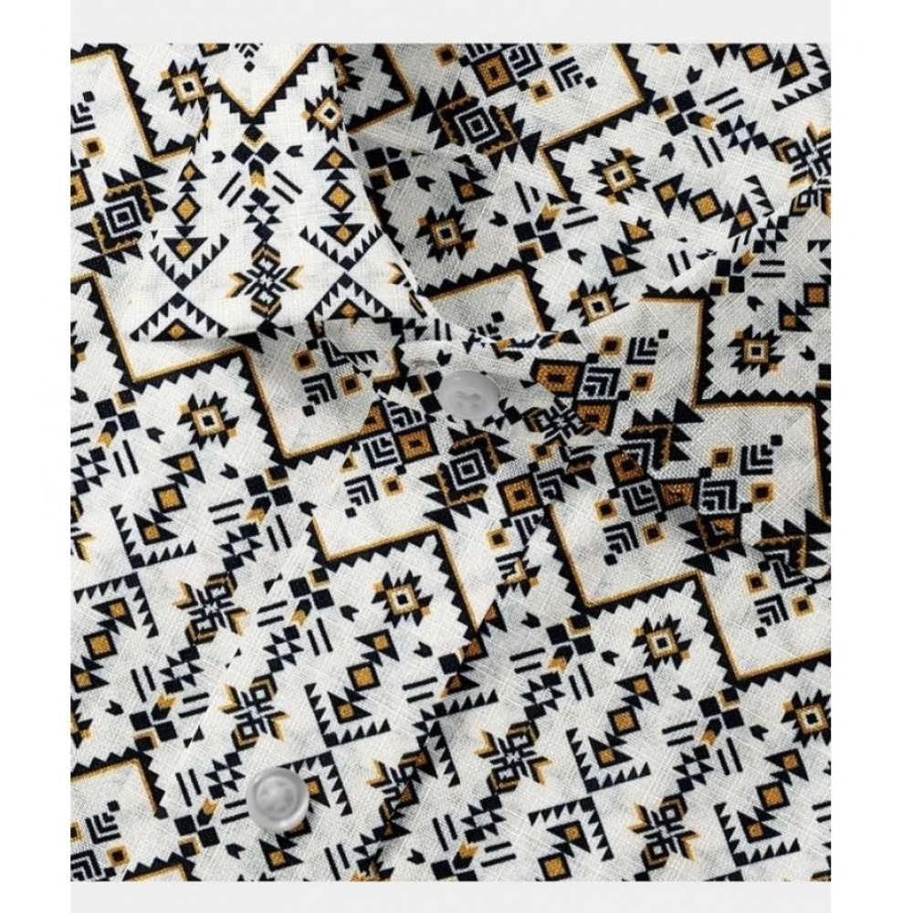 Men's Cotton Blended Printed Full Sleeve Shirt (Multicolor) - Image 2