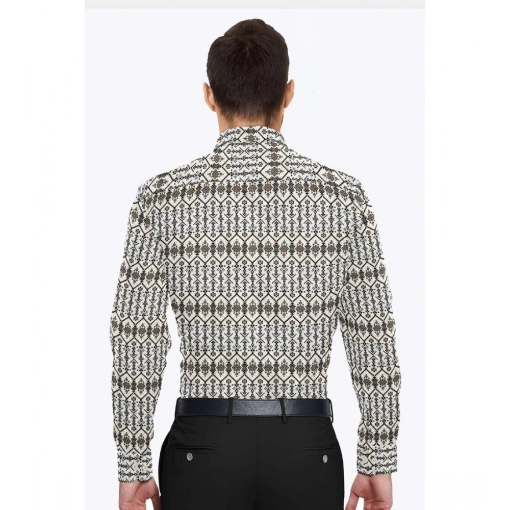 Men's Cotton Blended Printed Full Sleeve Shirt (Multicolor) - Image 6