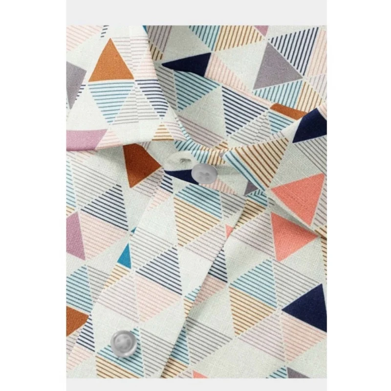 Alternative view of Men's Cotton Blended Printed Full Sleeve Shirt (Multicolor)