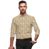 Generic Men's Cotton Blended Printed Full Sleeve Shirt (Multicolor)