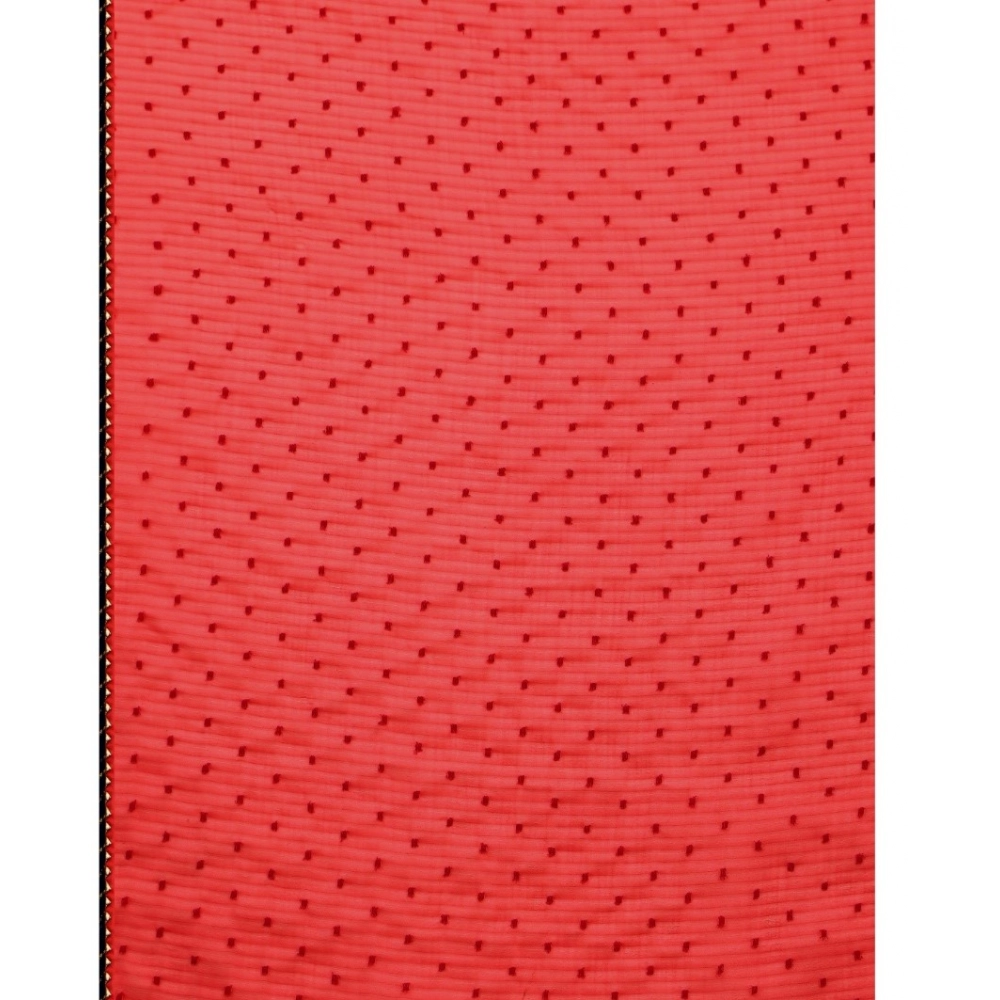 Women's Silk Blend Embellished Saree With Unstitched Blouse 5.5Mtr (Red) - Image 2