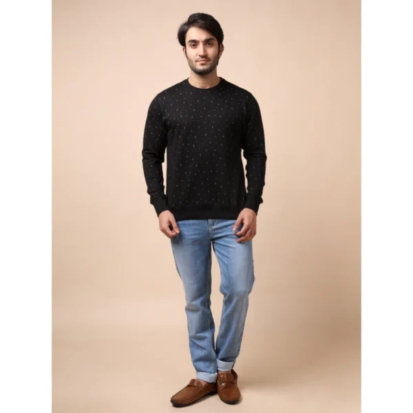 Men's Casual Cotton Printed Round Neck Full Sleeve Sweat T-Shirt (Black) - Image 7