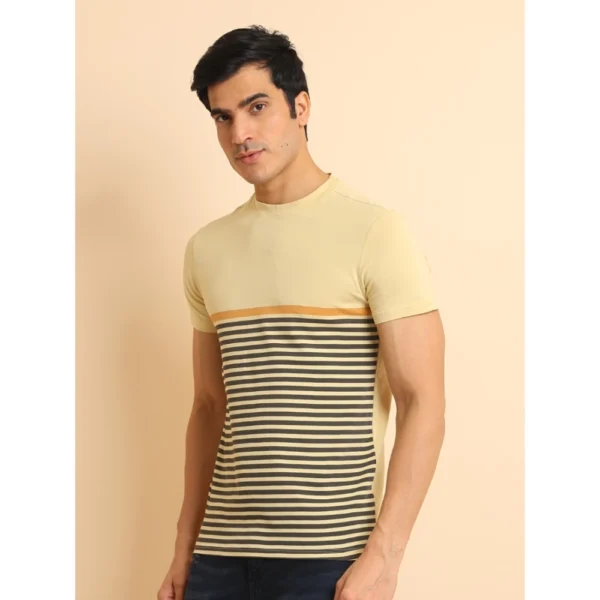 Generic Men's Casual Cotton Printed Round Neck Half Sleeve T-Shirt (Brown) - Image 4