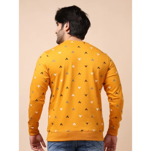 Men's Casual Cotton Printed Round Neck Full Sleeve Sweat T-Shirt (Mustard) - Image 2