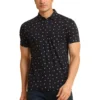Generic Men's Casual Cotton Printed Polo Neck Half Sleeve T-Shirt (Black)