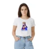 Generic Women's Polyester Solid Printed Round Neck Half Sleeve T-shirt (White)