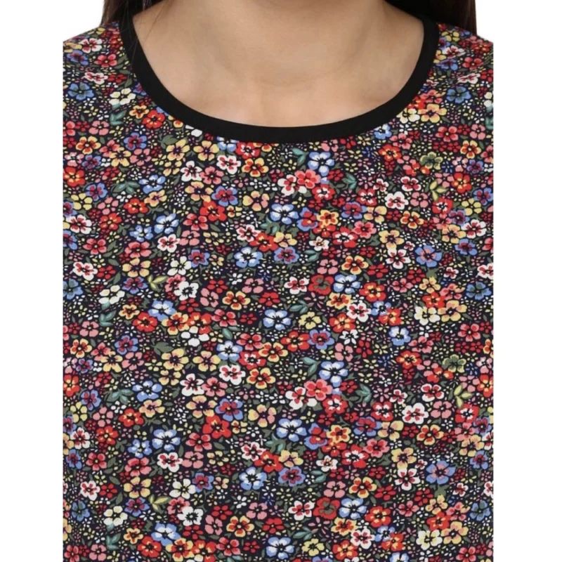 Alternative view of Women's Polyester Printed Sleeveless Knee-Length Dress (Multicolor)