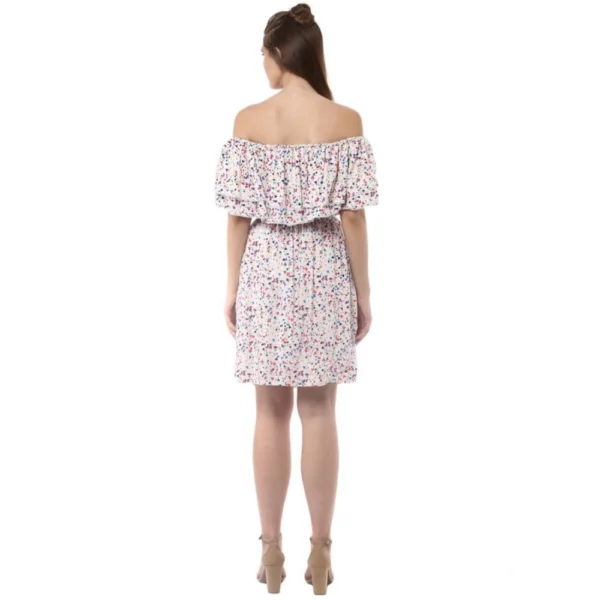 Generic Women's Rayon Floral Half Sleeve Above Knee Dress (Multicolor) - Image 7