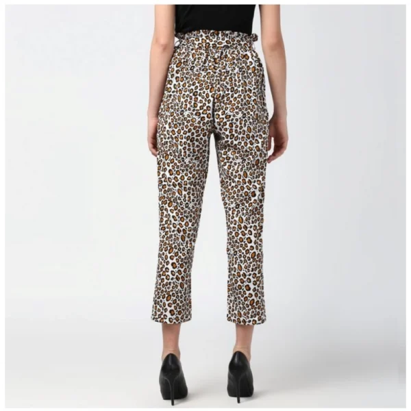 Generic Women's Polyester Animal Print Elasticated Trousers (White - Yellow) - Image 4