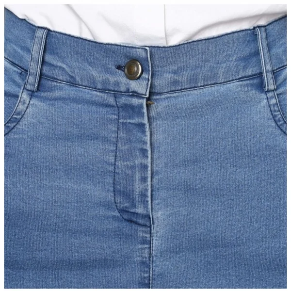 Generic Women's Denim Washed Buttoned Skirt (Blue) - Image 2