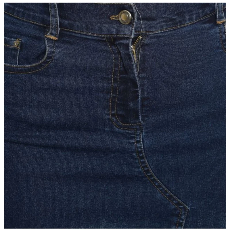 Alternative view of Women's Denim Stitching Pattern Buttoned Skirt (Blue)