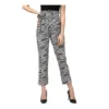 Generic Women's Polyester Animal Print Elasticated Trousers (Black - White)