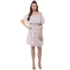 Generic Women's Rayon Floral Half Sleeve Above Knee Dress (Multicolor)
