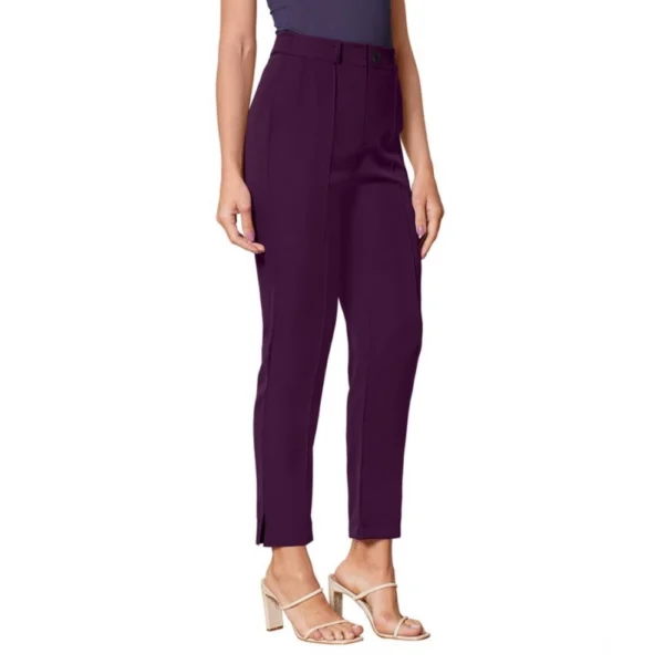 Generic Women's Polyester Solid With Pocket Pant (Wine) - Image 5