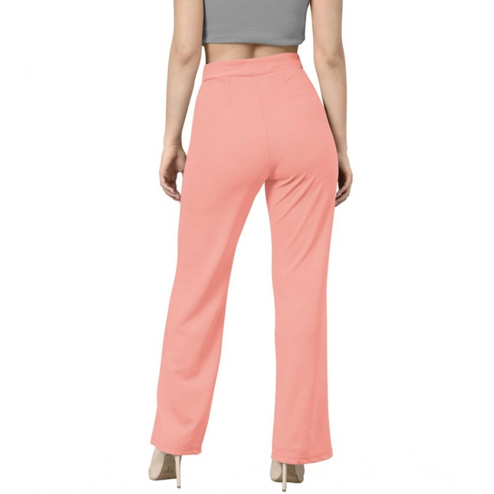 Women's Polyester Cow Pattern Pant (Peach) - Image 2