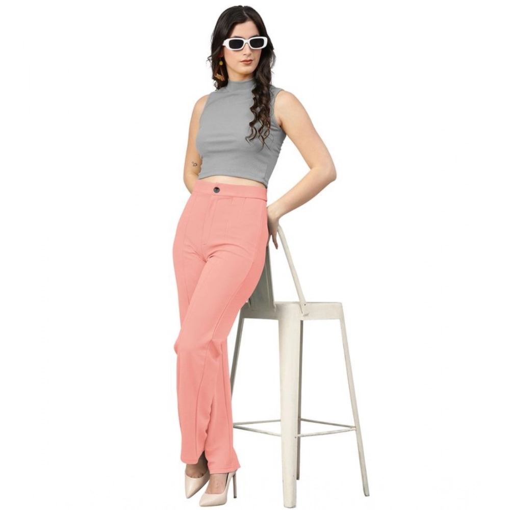 Women's Polyester Cow Pattern Pant (Peach) - Image 5