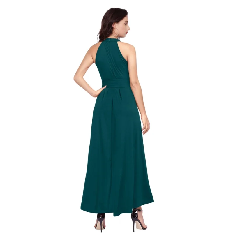 Alternative view of Women's Polyster Solid Halter Neck Sleeveless Dress (Morpichh)