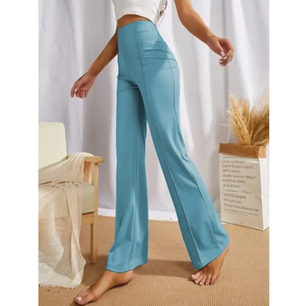 Generic Women's Polyester Solid Regular Fit Pant (Pista) - Image 2