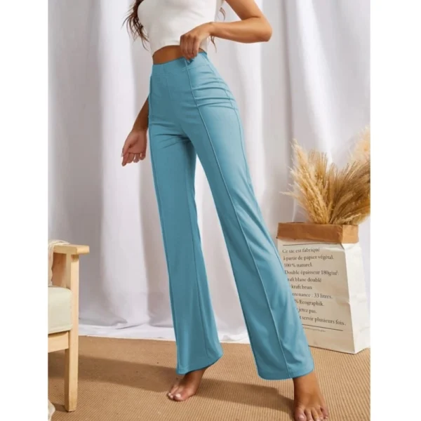 Generic Women's Polyester Solid Regular Fit Pant (Pista) - Image 4