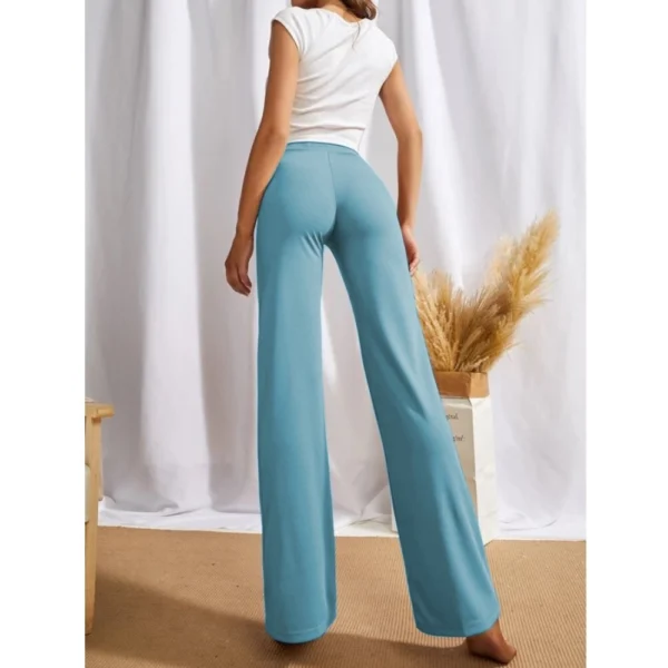 Generic Women's Polyester Solid Regular Fit Pant (Pista) - Image 5