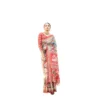 Generic Women's Tussar Silk Printed Saree With Unstitched Blouse (Maroon, 5.5 Mtr)