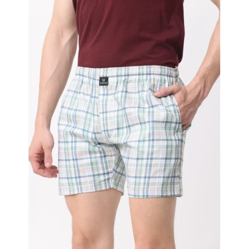 Alternative view of Generic Pack_of_2 Men's Polycotton Checked Boxer Shorts (Multicolor)