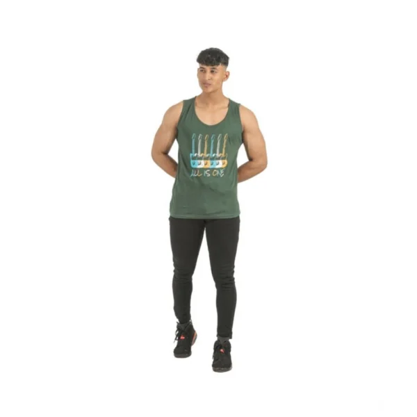 Generic Pack of 2 Men's Casual Cotton Printed Sleeveless Sleeve Tshirts (Multicolor) - Image 2