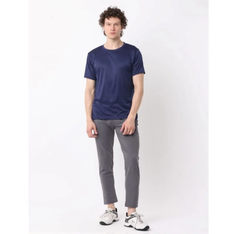 Alternative view of Generic Pack of 2 Men's Casual Polyester Blend Solid Short Sleeve Tshirts (Multicolor)