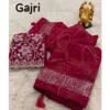 Women's Georgette Printed Saree With Unstitched Blouse (Pink, 5-5 Mtrs)