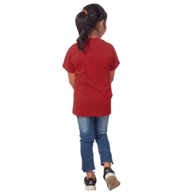 Alternative view of Generic Girls Cotton Snow Board Half Sleeve TShirt (Maroon)