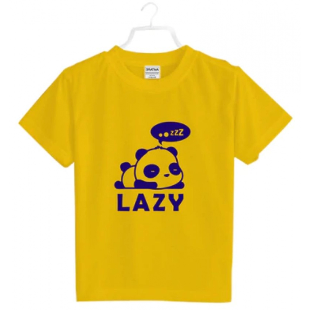 Generic Boys Cotton Lazy Half Sleeve TShirt (Mustard) - Image 2