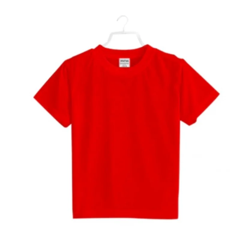 Alternative view of Generic Boys Cotton Plain Half Sleeve TShirt (Red)