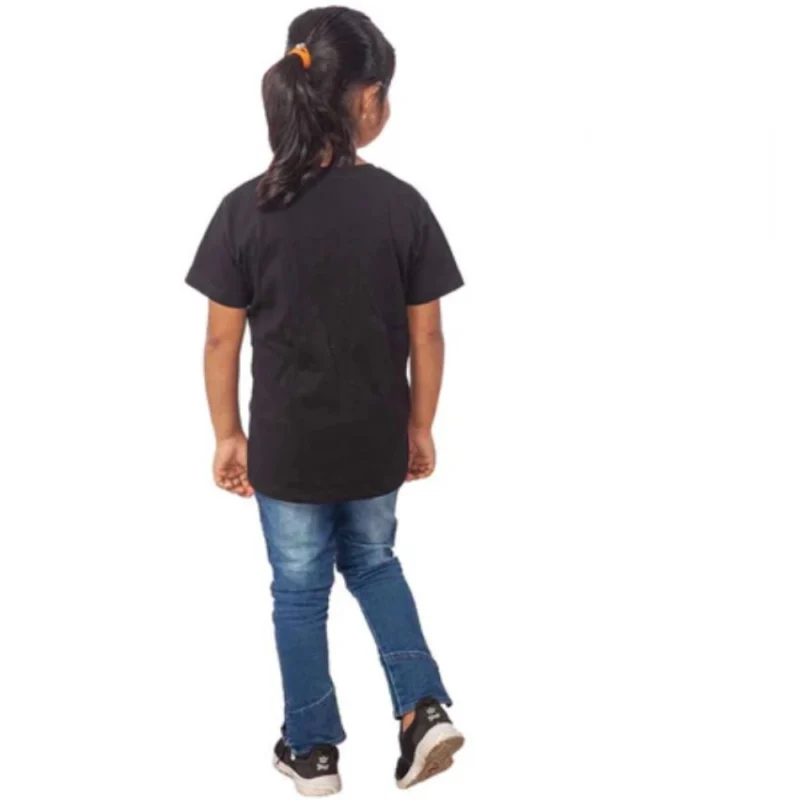 Alternative view of Generic Girls Cotton Cat Half Sleeve TShirt (Black)