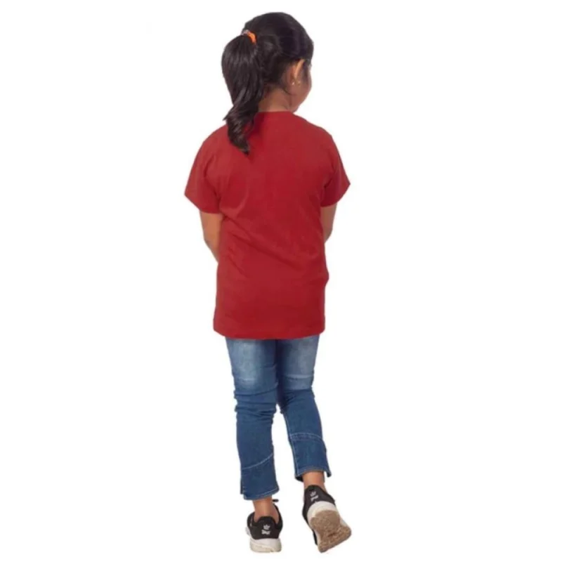 Alternative view of Generic Girls Cotton Drama Queen Half Sleeve TShirt (Maroon)