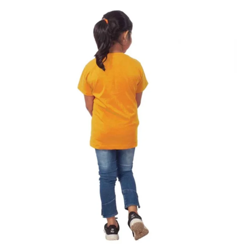 Alternative view of Generic Girls Cotton Snow Board Half Sleeve TShirt (Mustard)