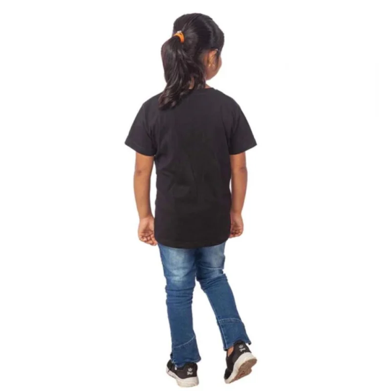 Alternative view of Generic Girls Cotton Snow Board Half Sleeve TShirt (Black)