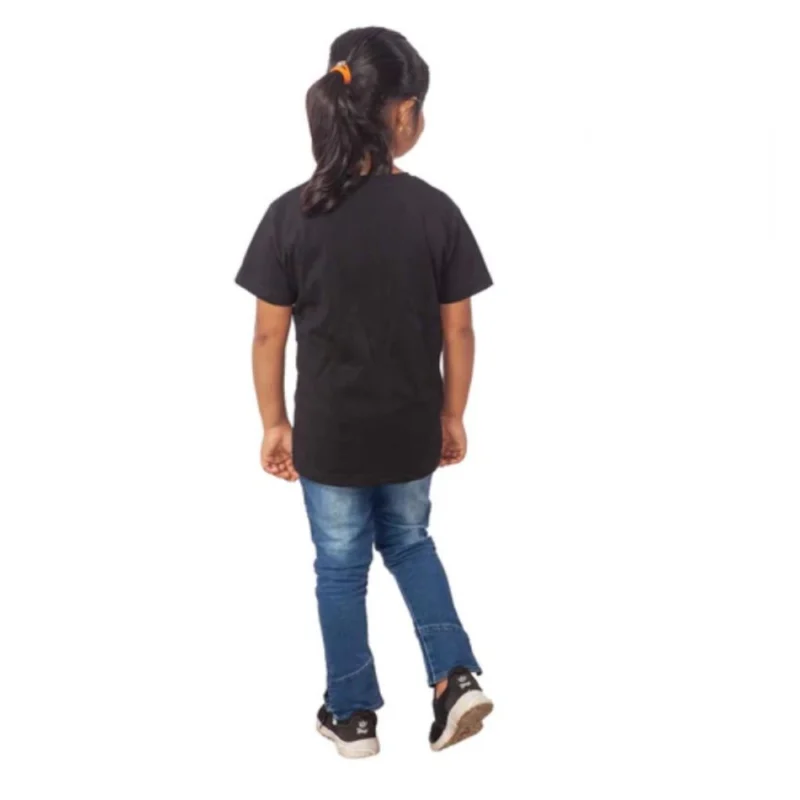 Alternative view of Generic Girls Cotton Princess Half Sleeve TShirt (Black)