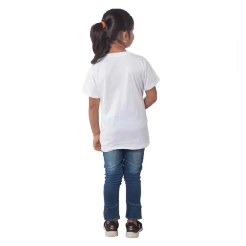 Alternative view of Generic Girls Cotton Unicorn Face Half Sleeve TShirt (White)
