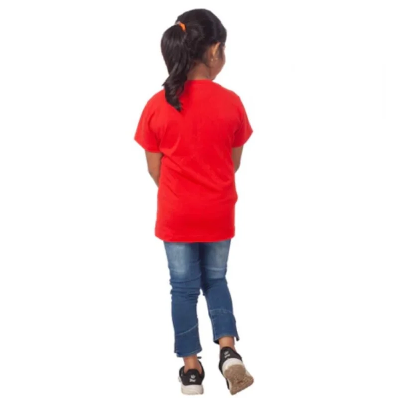 Alternative view of Generic Girls Cotton Unicorn Face Half Sleeve TShirt (Red)