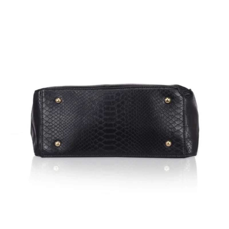 Alternative view of Women's Faux Leather Textured?Tote Bag (Black)