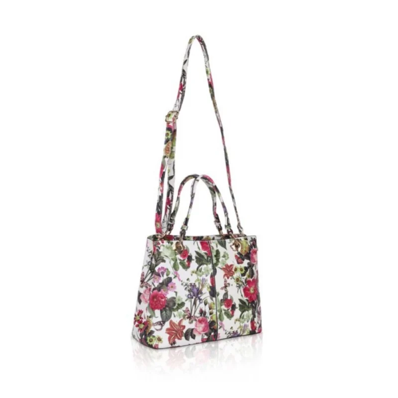 Alternative view of Women's Faux Leather Printed Handheld Bag (White Pink)