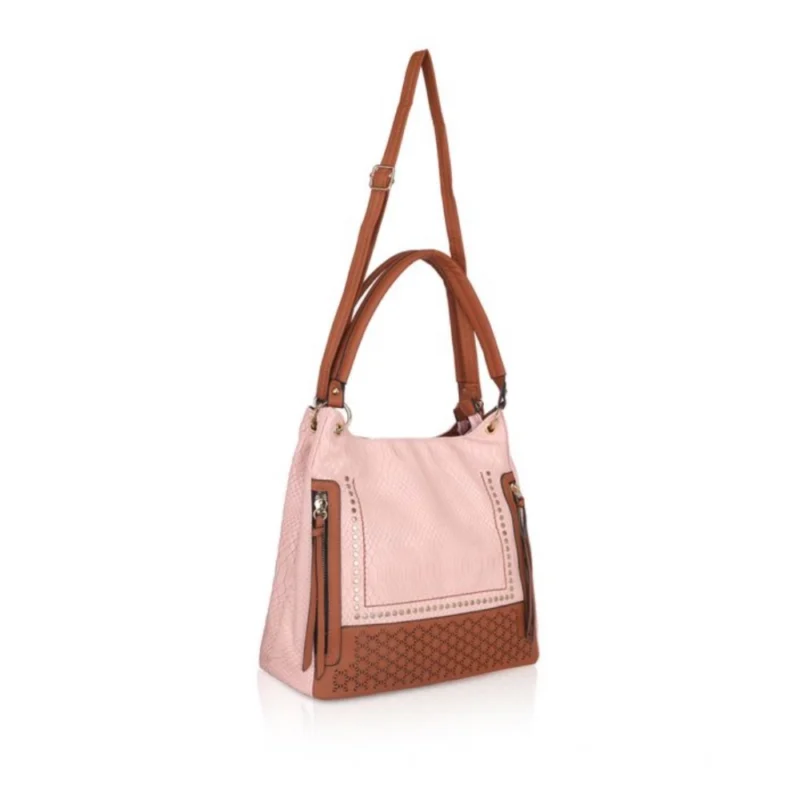 Alternative view of Women's Faux Leather Printed Tote Bag (Pink)