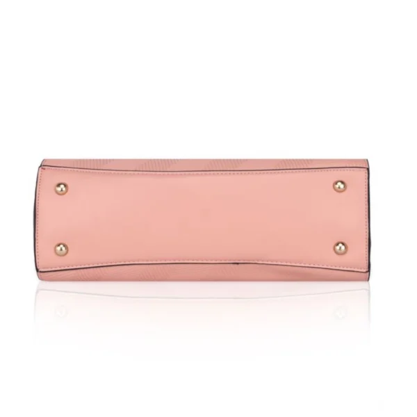Women's Faux Leather Textured?Adjustable?Long?Belt Handbag (Pink) - Image 3