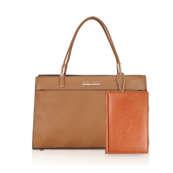 Women's Faux Leather Textured?Adjustable?Long?Belt Handbag (Brown) - Image 2